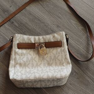 Michael Kors Beige and Brown Crossbody Bag